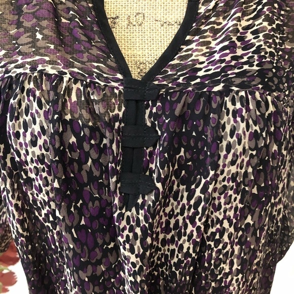NANETTE Lapore 100% Silk Purple Splash Tunic Sustainable Size 2 - Picture 5 of 8